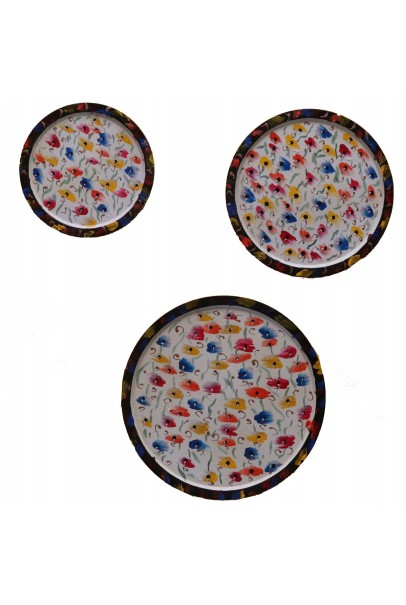 Wooden Wall Decor Plates - Set of 3 